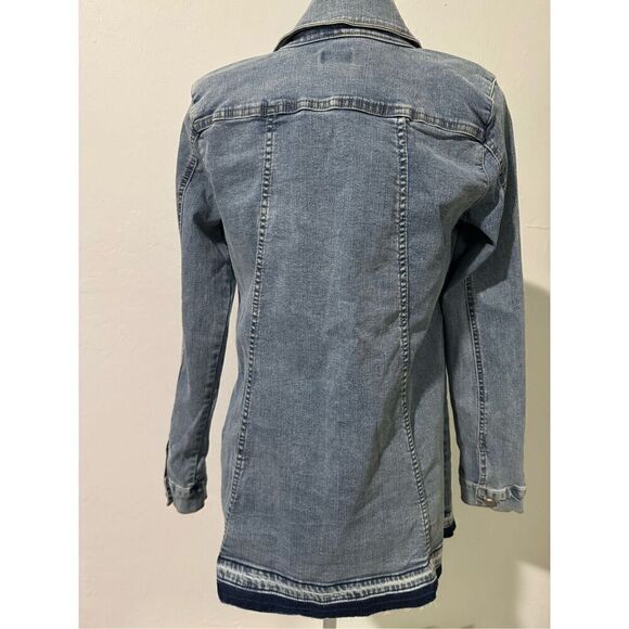 Logo By Lori Goldstein distressed hem Jean jacket - Picture 5 of 6
